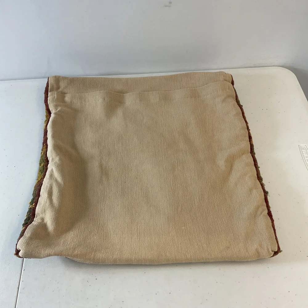 POTTERY BARN/ PILLOW COVER Embroidered Earthy Geo 18 x 18 Square